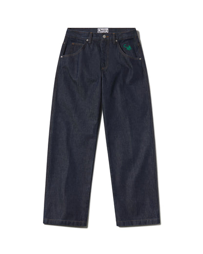 Anti-Fit Rigid Denim in Rinse / Resin Wash with Trouser Press