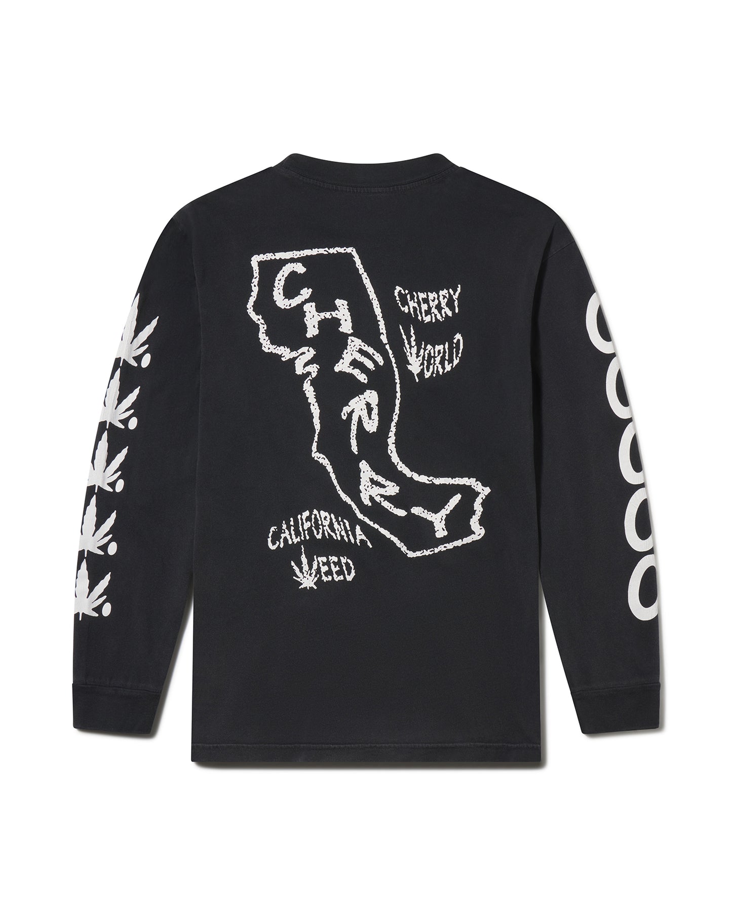 California Weed Long Sleeve Tee in Faded Black