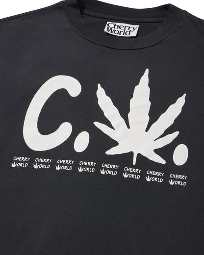 California Weed Long Sleeve Tee in Faded Black