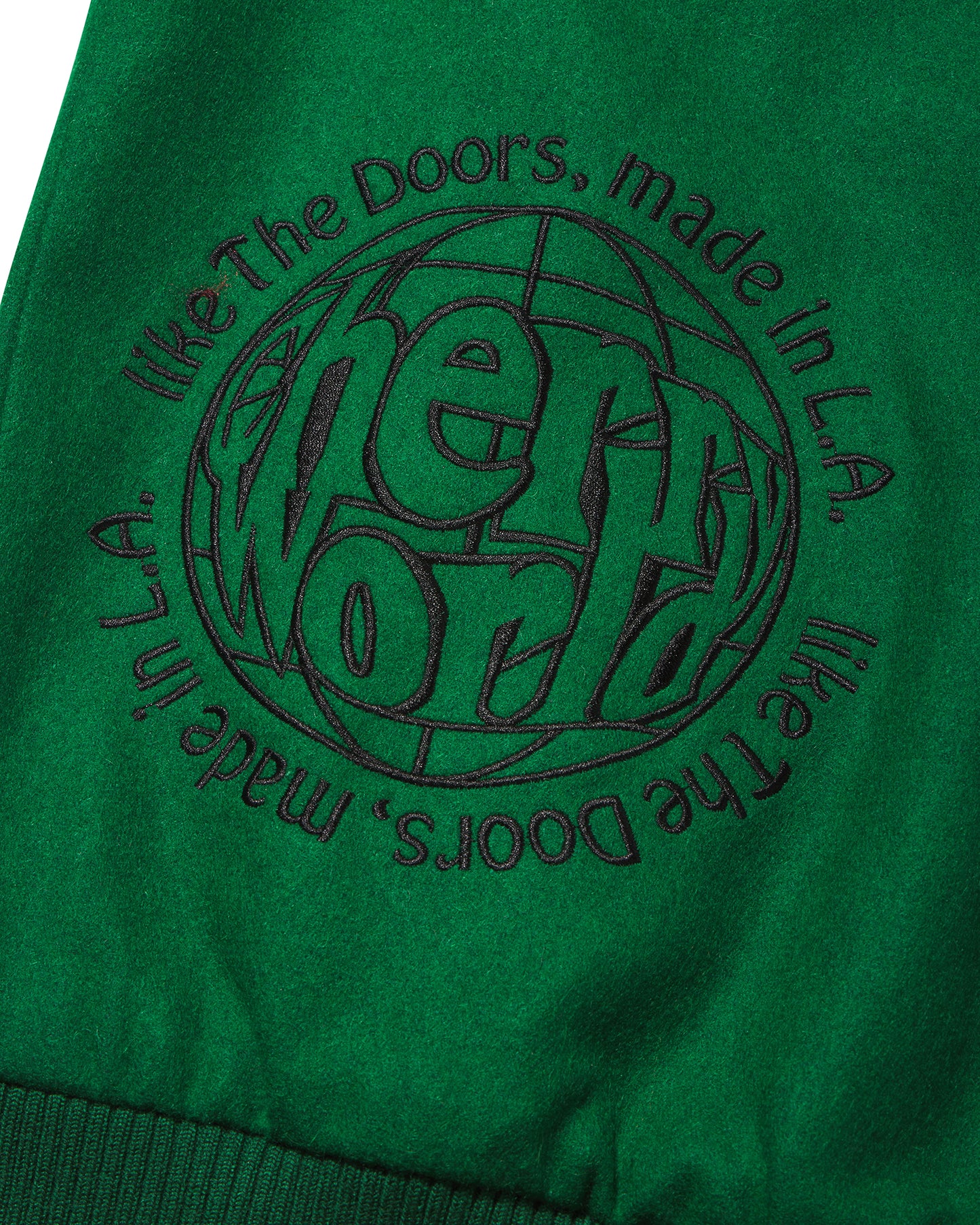 Wool Varsity Jacket in Green